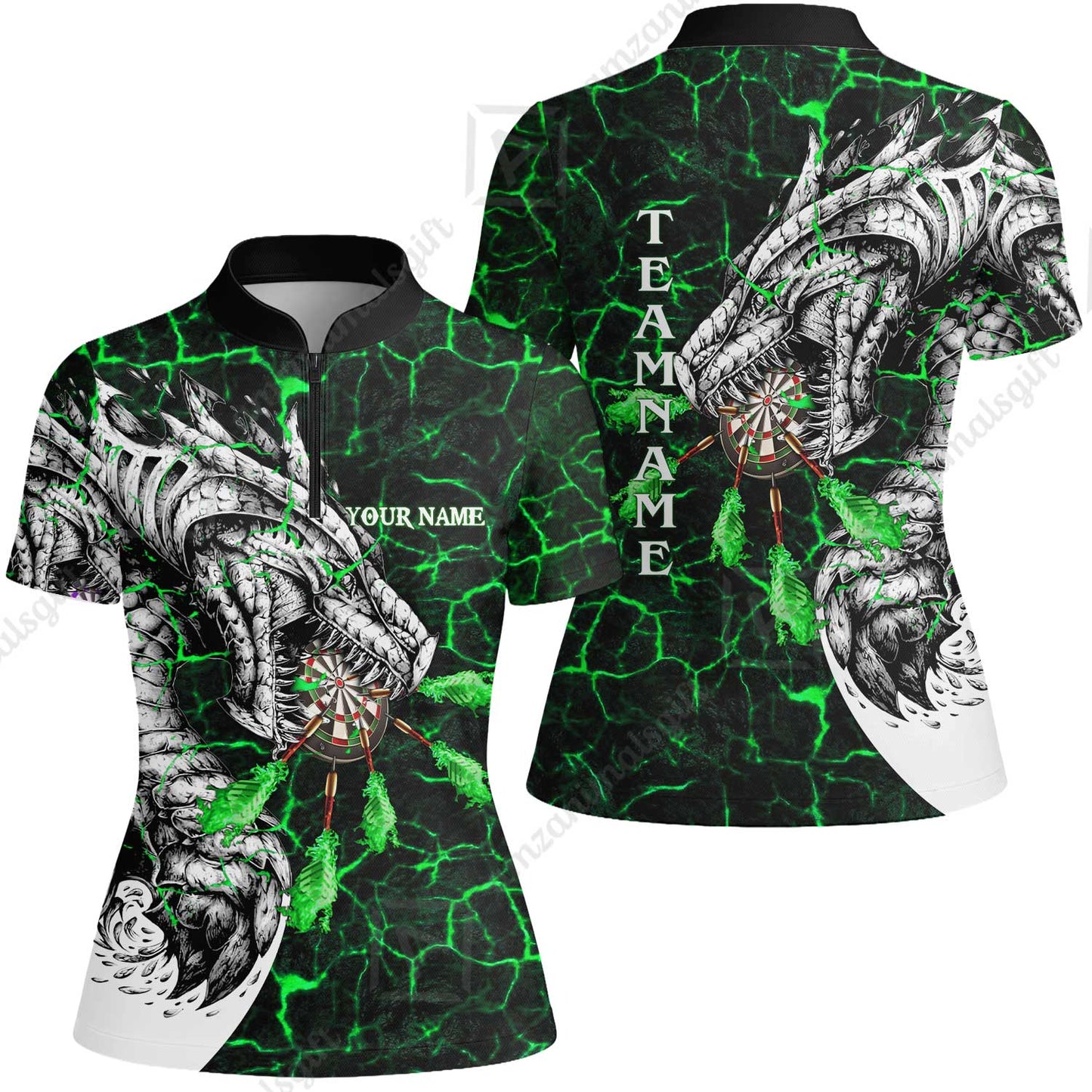 Customized Darts Team Women Jersey Shirt, Darts And Dragon With Magma Personalized Women Jersey Shirt For Darts Players
