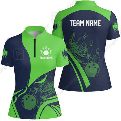 Customized Bowling Women Jersey Shirt, Flame Bowling Multicolor Custom Team Uniform Women Jersey Shirt, Jersey for Bowlers