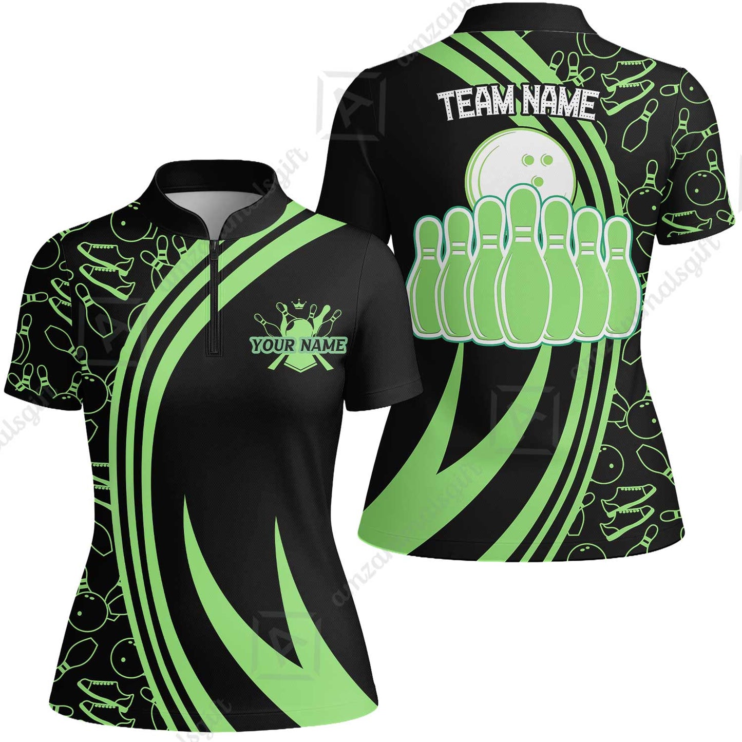 Customized Bowling Team Women Jersey Shirt Neon Multicolor Bowling Uniforms With Name And Team Name For Bowlers, Team League