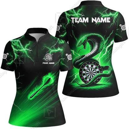 Customized Darts Women Jersey Shirt, Darts Thunder Lightning Cobra Snake Multicolor Women Jersey For Darts Player
