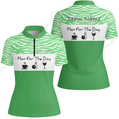 Custom Bowling Jersey Polo Shirt, Pink Zebra Pattern Bowling, Custom Bowling Jersey Team Shirt For Players With Name & Team Name