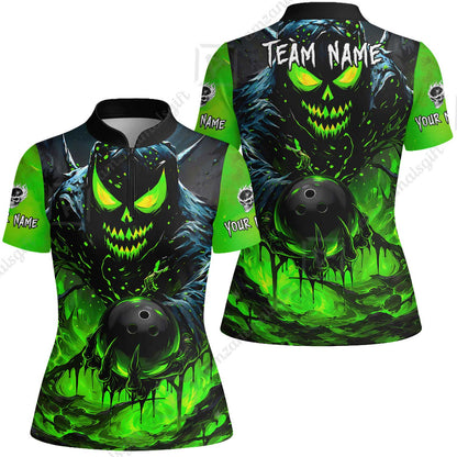 Custom Bowling Jersey Polo Shirt, Hellfire Strike, Custom Bowling Jersey Team Shirt For Players With Name & Team Name