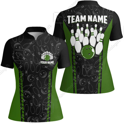 Custom Bowling Unisex Polo Shirts, Bowling Team Jersey Pattern, Bowling uniforms Ball & Pins Multicolor Options