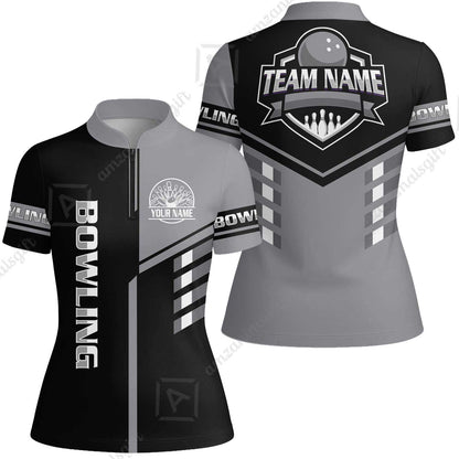 Custom Bowling Team Shirt – Modern Split Design Multicolor Option Personalized Jersey Bowling Uniform For League Players
