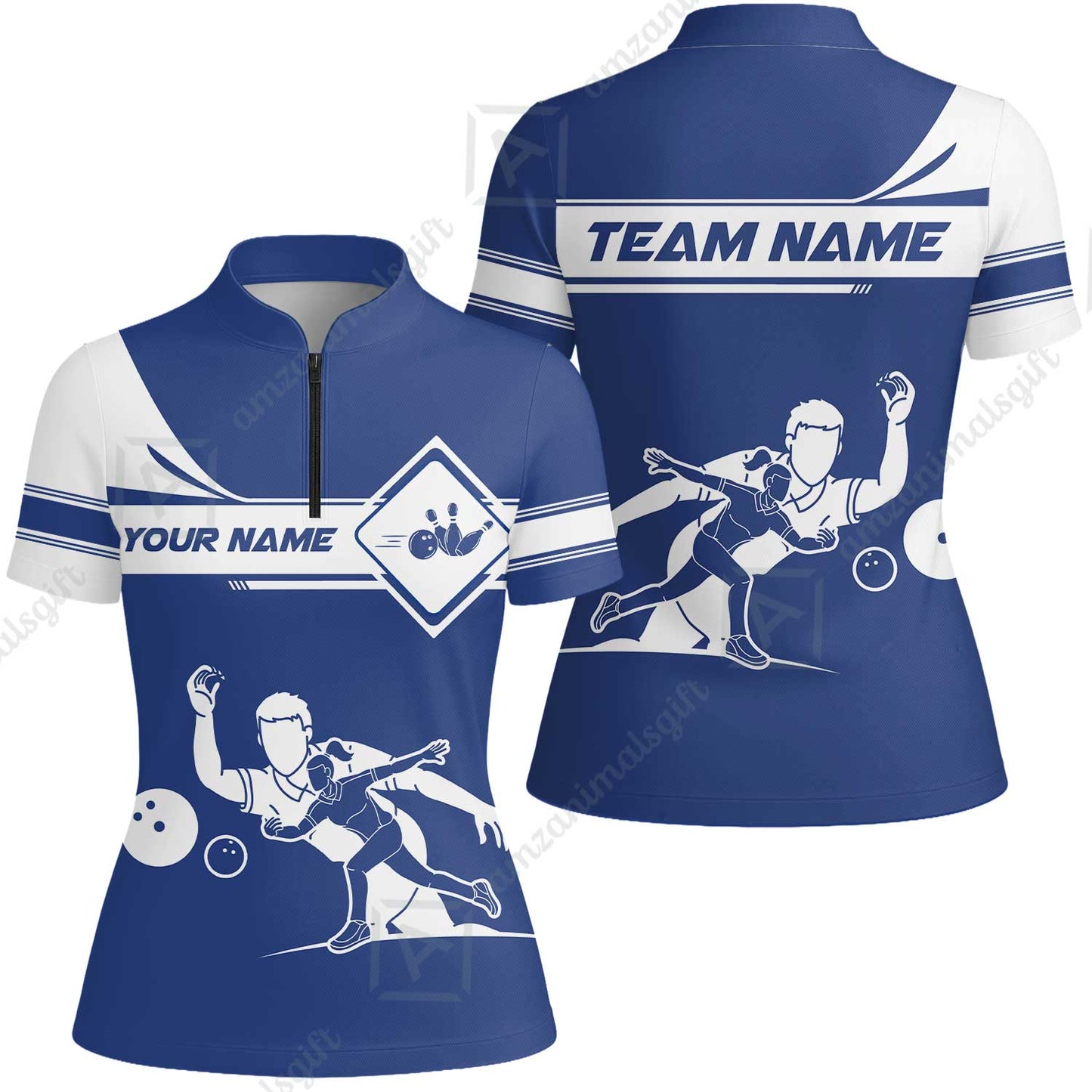 Customized Bowling Women Jersey Shirt, Men And Women Playing Bowling Ball Women Jersey Shirt Uniform Multicolor For Bowlers