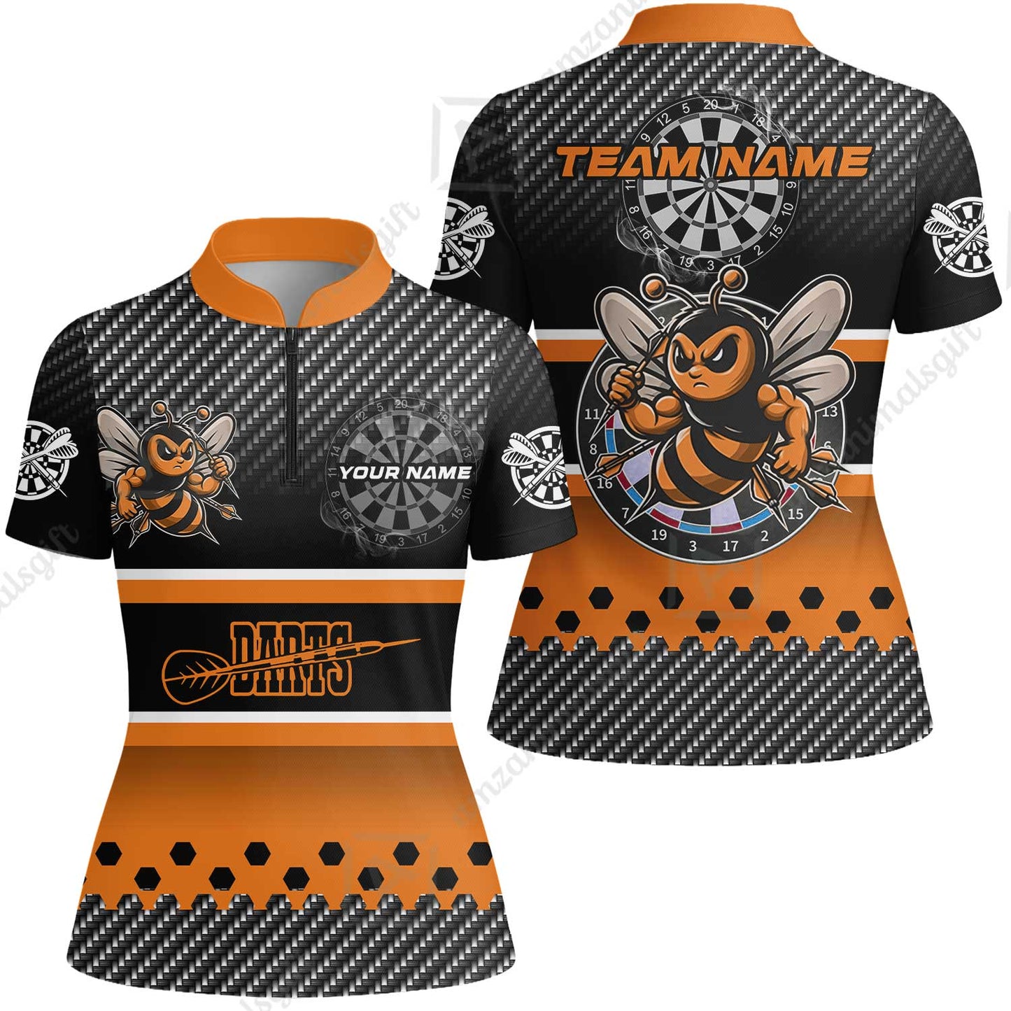 Custom Funny Bee Darts Unisex Polo Team Shirts, Custom Team League Darts Jersey Polo , Custom Darts Team Jerseys Uniform