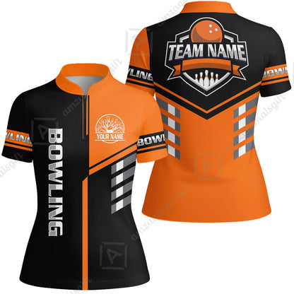 Custom Bowling Team Shirt – Modern Split Design Multicolor Option Personalized Jersey Bowling Uniform For League Players