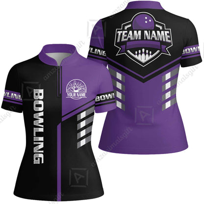Custom Bowling Team Shirt – Modern Split Design Multicolor Option Personalized Jersey Bowling Uniform For League Players