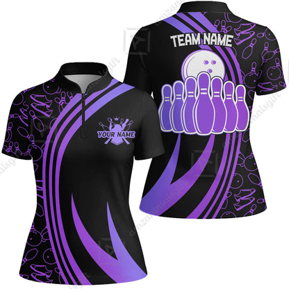 Customized Bowling Team Women Jersey Shirt Neon Multicolor Bowling Uniforms With Name And Team Name For Bowlers, Team League