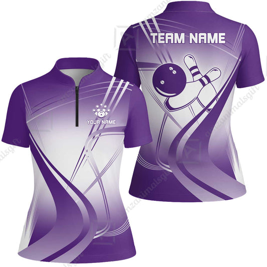 Customized Bowling Women Jersey Shirt, Custom Bowling Uniform Women Jersey Shirt, Multicolor Team Style Jersey for Bowlers