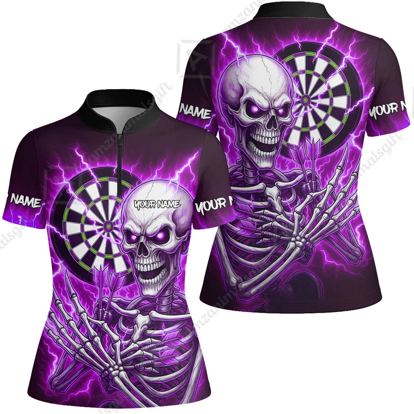 Custom Darts Team Women Jersey Shirt, Dartboard Electric Skeleton Darts Jersey Women Jersey Shirt, Custom Darts Uniforms Jersey