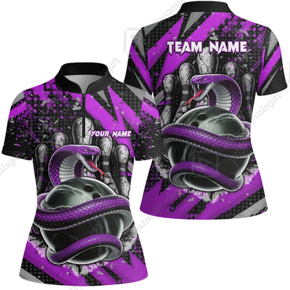 Custom Bowling Team Shirt, Bowling with King Cobra Multicolor, Bowling uniforms, King Cobra Bowling Shirt Personalized Name And Team Name