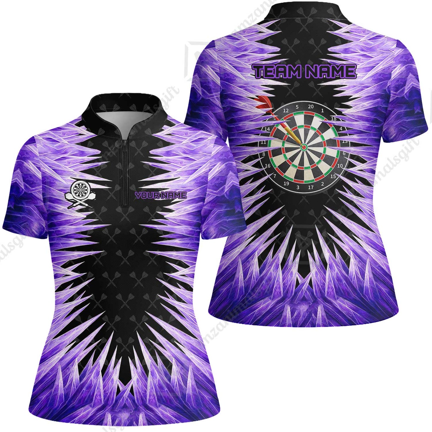 Customized Darts Women Jersey Shirt, Darts Dartboard Ice And Fire Multicolor Women Jersey Shirt Jersey For Darts Players