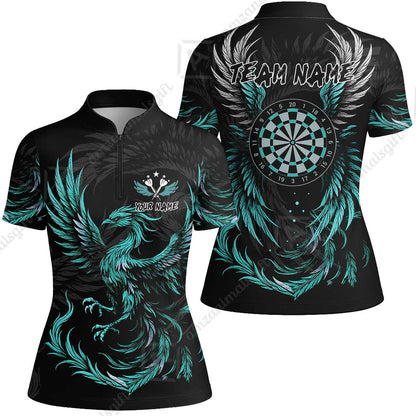 Custom Darts Team Women Jersey Shirt, Phoenix Dartboard Wings Darts Jersey Women Jersey Shirt, Custom Name And Team Name Darts Uniforms Jersey