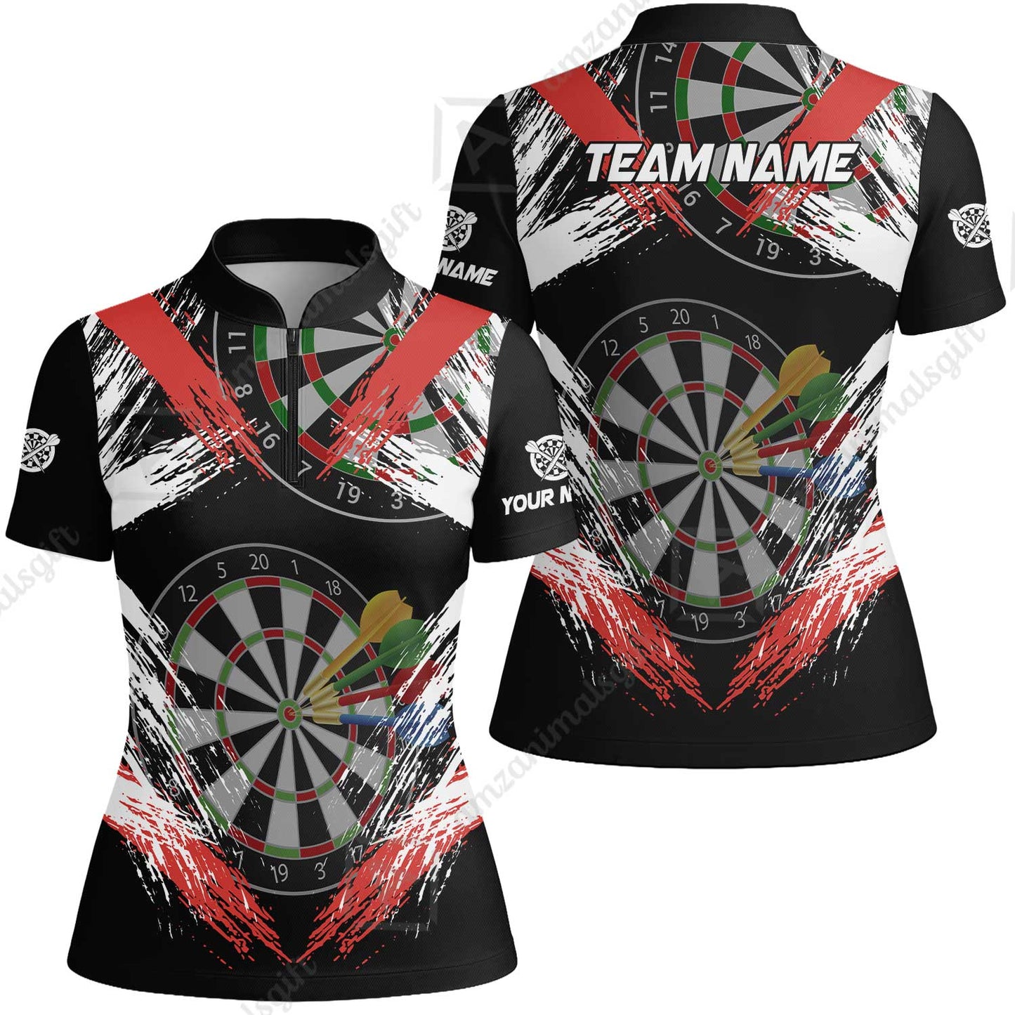 Customized Darts Women Jersey Shirt, Darts Tournament Grunge Style Multicolor Women Jersey Shirt Jersey For Darts Player