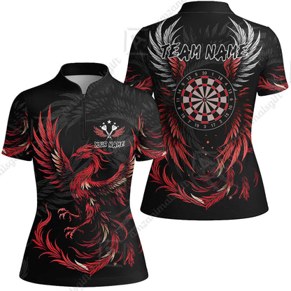 Custom Darts Team Women Jersey Shirt, Phoenix Dartboard Wings Darts Jersey Women Jersey Shirt, Custom Name And Team Name Darts Uniforms Jersey