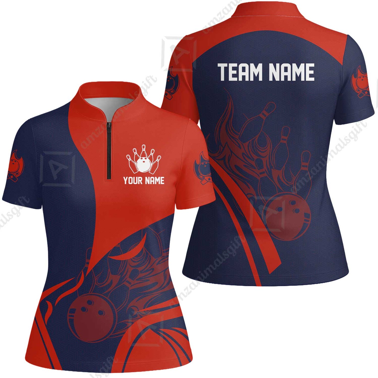 Customized Bowling Women Jersey Shirt, Flame Bowling Multicolor Custom Team Uniform Women Jersey Shirt, Jersey for Bowlers