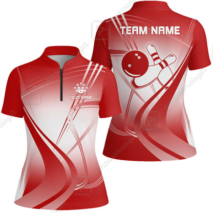 Customized Bowling Women Jersey Shirt, Custom Bowling Uniform Women Jersey Shirt, Multicolor Team Style Jersey for Bowlers