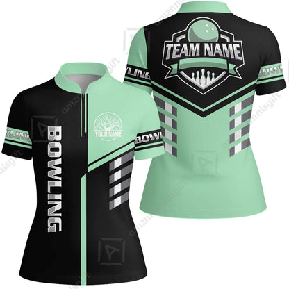 Custom Bowling Team Shirt – Modern Split Design Multicolor Option Personalized Jersey Bowling Uniform For League Players