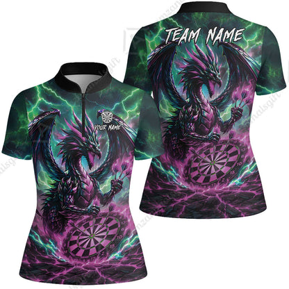 Custom Darts Jersey Polo Shirt, Dragon Fire Darts, Custom Dart Jersey Team Shirt For Players With Name & Team Name