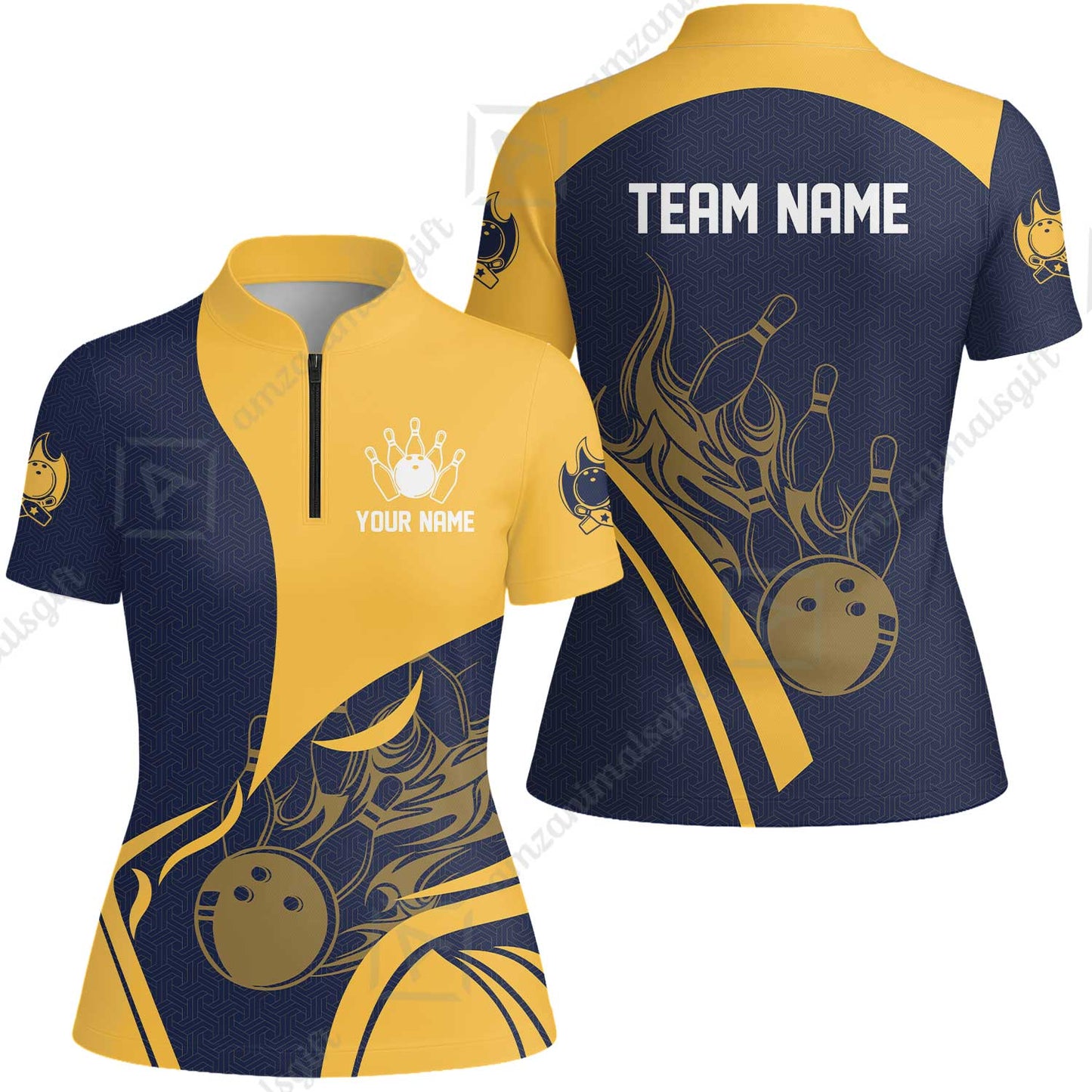 Customized Bowling Women Jersey Shirt, Flame Bowling Multicolor Custom Team Uniform Women Jersey Shirt, Jersey for Bowlers