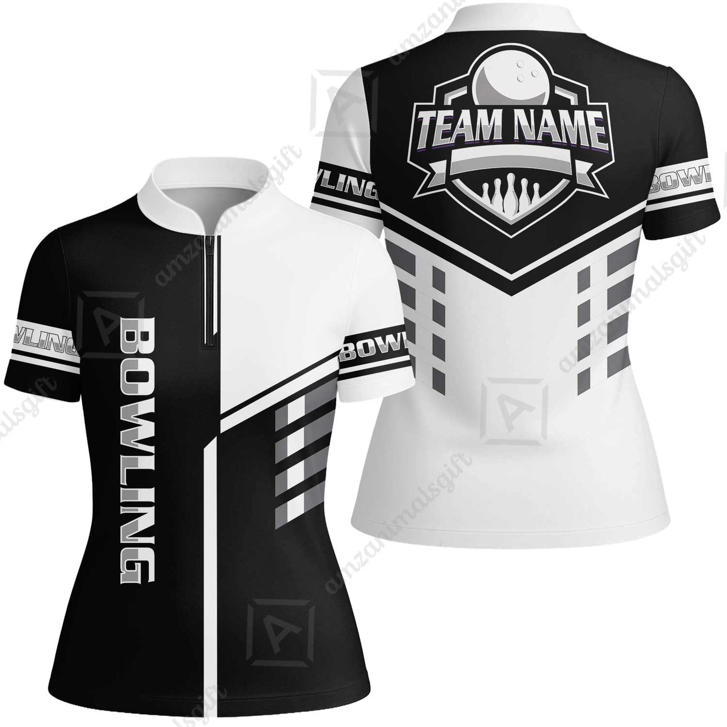 Custom Bowling Team Shirt – Modern Split Design Multicolor Option Personalized Jersey Bowling Uniform For League Players