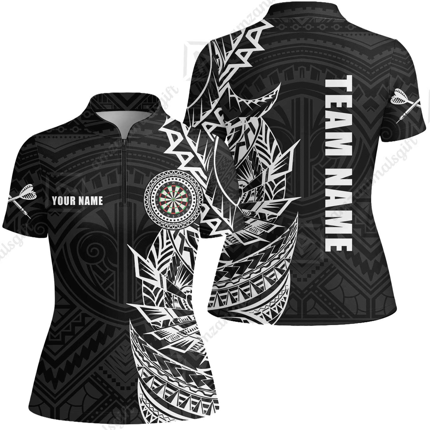 Custom Tribal Darts Team Men Polo Shirts, Darts uniforms Tribal Darts Personalized Name And Team Name