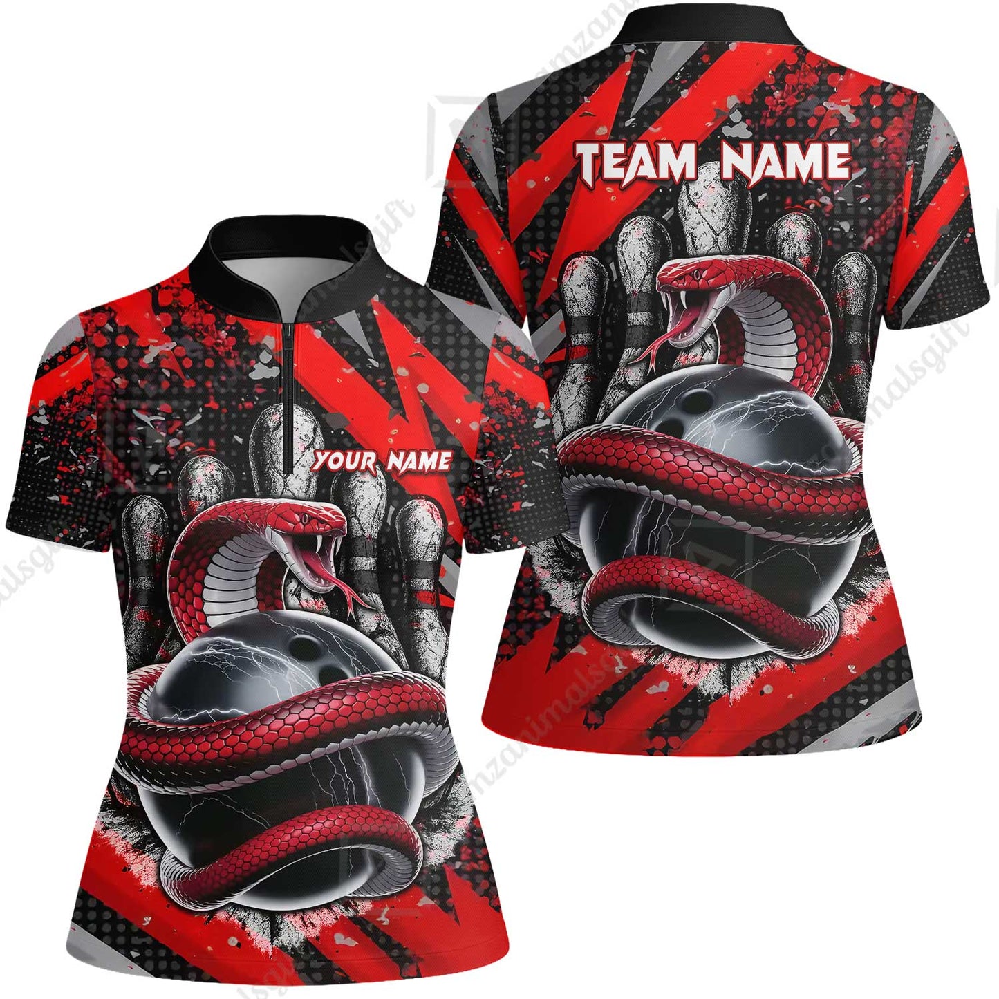 Custom Bowling Team Shirt, Bowling with King Cobra Multicolor, Bowling uniforms, King Cobra Bowling Shirt Personalized Name And Team Name
