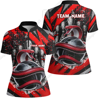 Custom Bowling Team Shirt, Bowling with King Cobra Multicolor, Bowling uniforms, King Cobra Bowling Shirt Personalized Name And Team Name