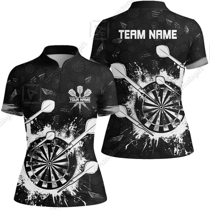 Customized Darts Women Jersey Shirt, Darts Grunge Dartboard Women Jersey Shirt Team Style Jersey for Darts Players