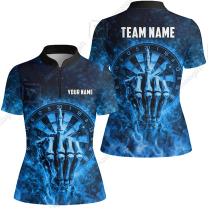 Custom Darts Team Jersey, Personalized Reaper Bullseye Dart Polo Shirt For Players With Name & Team Name