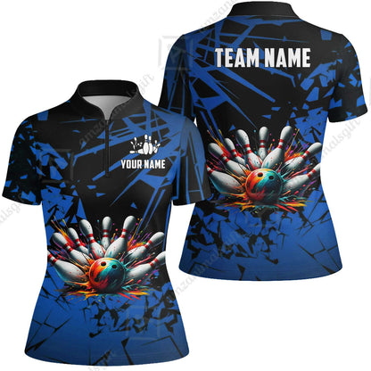 Custom Bowling Jersey Polo Shirt, Strike Explosion Bowling, Custom Bowling Jersey Team Shirt For Players With Name & Team Name
