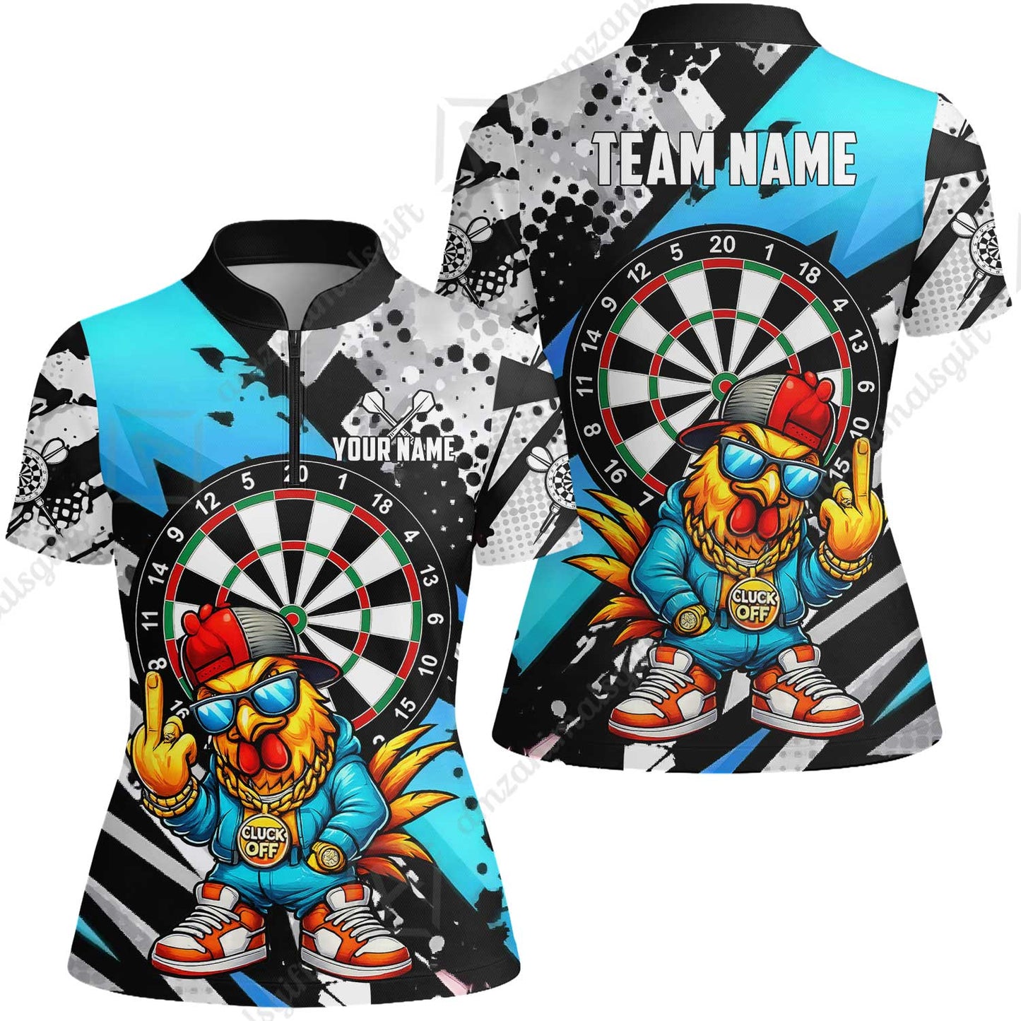 Custom Darts Team Jersey, Personalized Street Rebel Rooster Darts Polo Shirt For Players With Name & Team Name