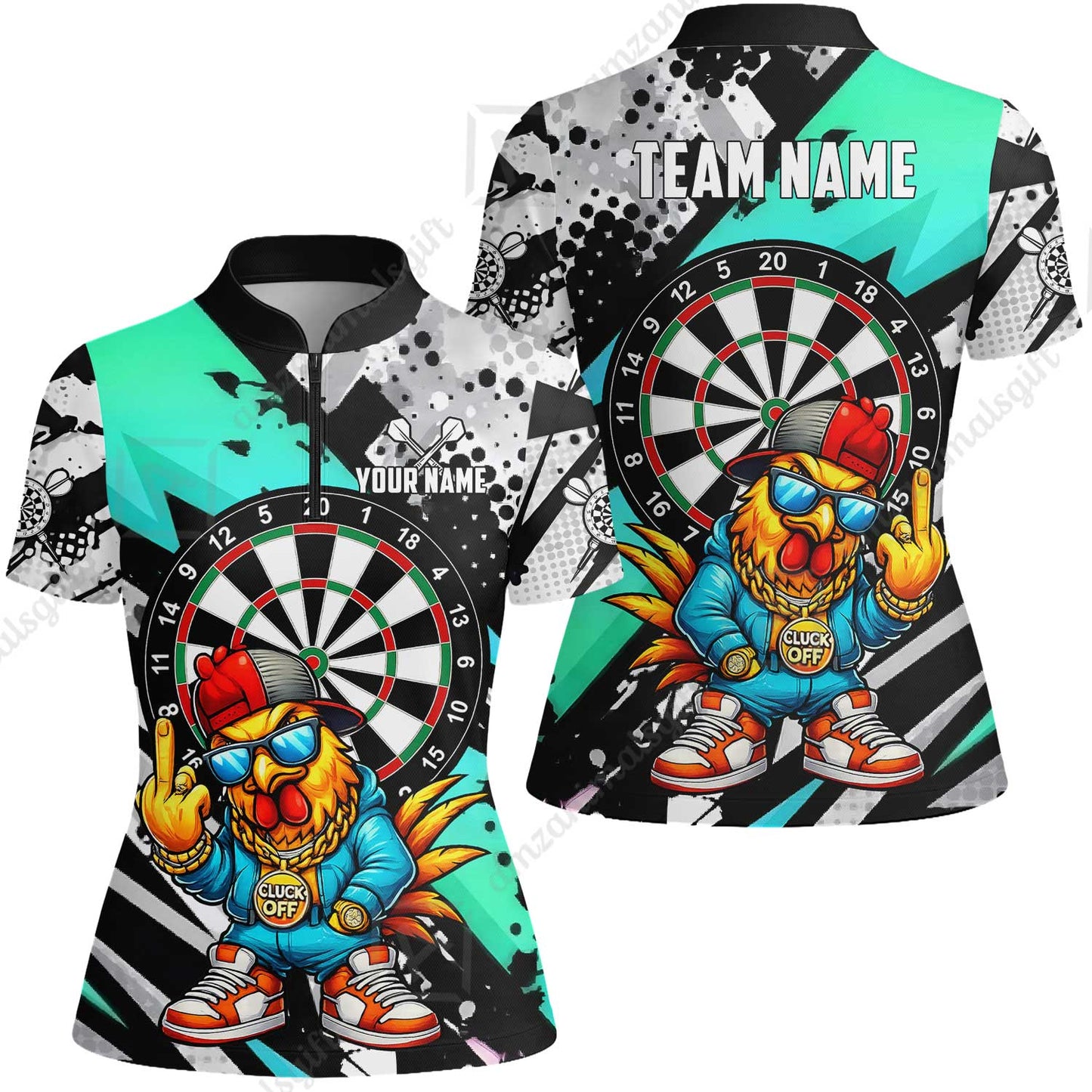 Custom Darts Team Jersey, Personalized Street Rebel Rooster Darts Polo Shirt For Players With Name & Team Name