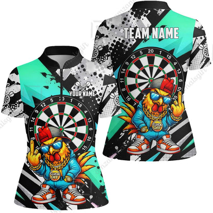Custom Darts Team Jersey, Personalized Street Rebel Rooster Darts Polo Shirt For Players With Name & Team Name