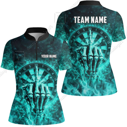 Custom Darts Team Jersey, Personalized Reaper Bullseye Dart Polo Shirt For Players With Name & Team Name