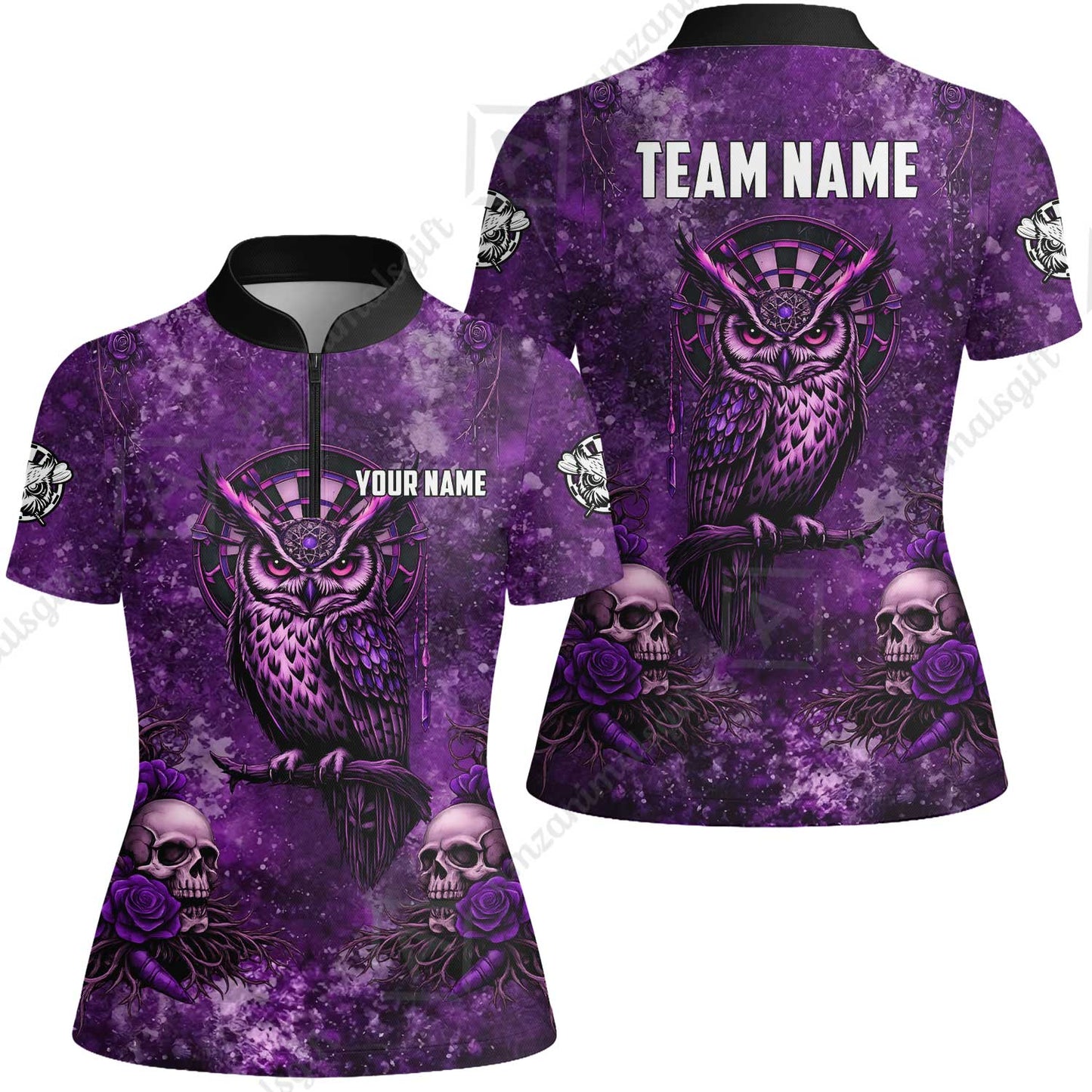 Custom Darts Team Jersey, Personalized Spooky Owl Jersey Shirt For Players With Name & Team Name
