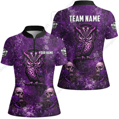 Custom Darts Team Jersey, Personalized Spooky Owl Jersey Shirt For Players With Name & Team Name