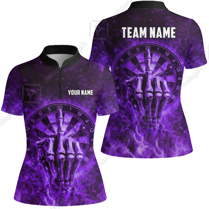 Custom Darts Team Jersey, Personalized Reaper Bullseye Dart Polo Shirt For Players With Name & Team Name