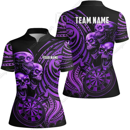 Custom Darts Team Jersey, Personalized Neon Skull Jersey Shirt For Players With Name & Team Name
