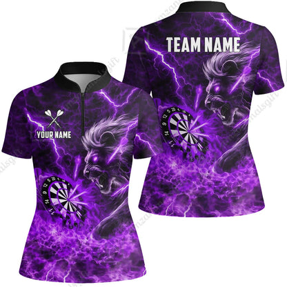 Custom Darts Team Jersey, Personalized Lightning Lion Jersey Shirt For Players With Name & Team Name