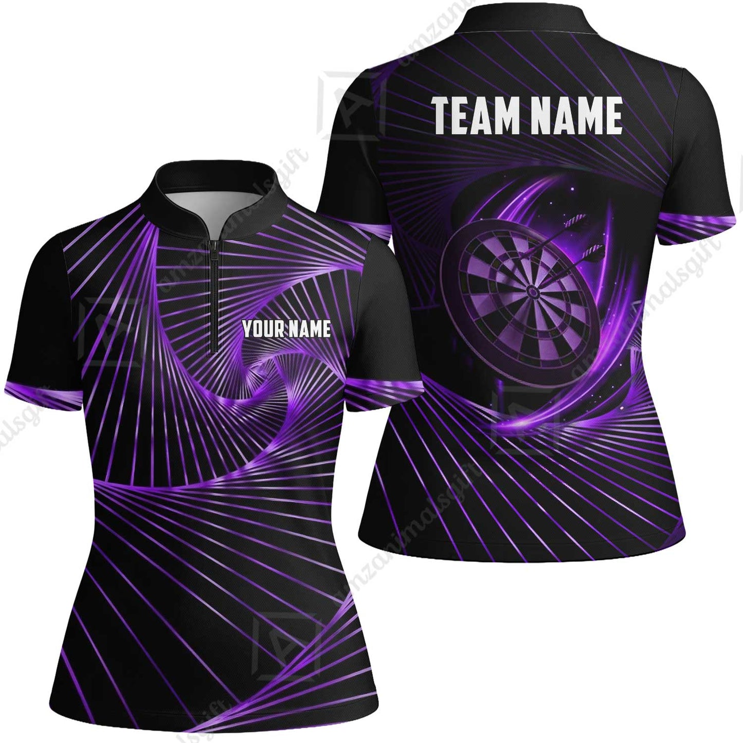 Custom Darts Team Jersey, Personalized Dark Flame Dart Polo Shirt For Players With Name & Team Name