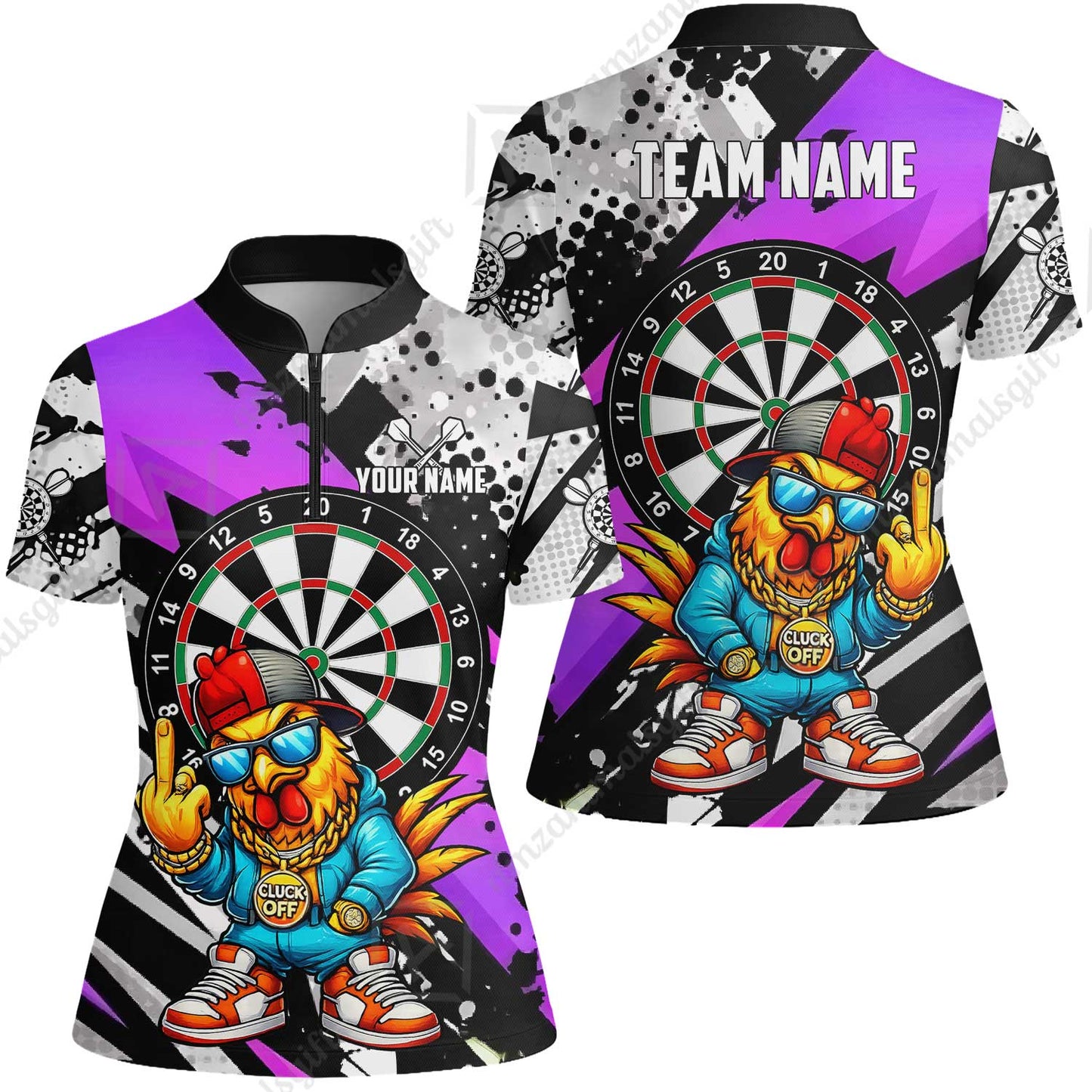 Custom Darts Team Jersey, Personalized Street Rebel Rooster Darts Polo Shirt For Players With Name & Team Name