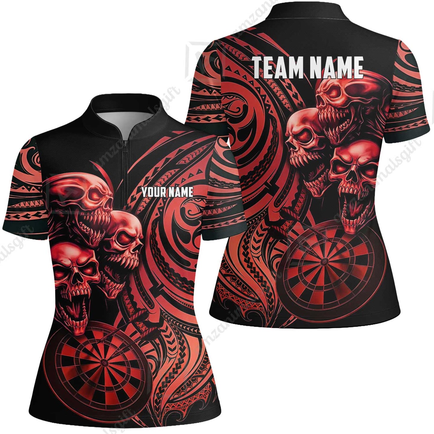 Custom Darts Team Jersey, Personalized Neon Skull Jersey Shirt For Players With Name & Team Name