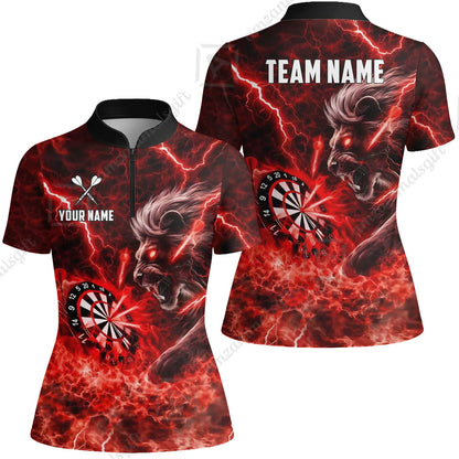 Custom Darts Team Jersey, Personalized Lightning Lion Jersey Shirt For Players With Name & Team Name