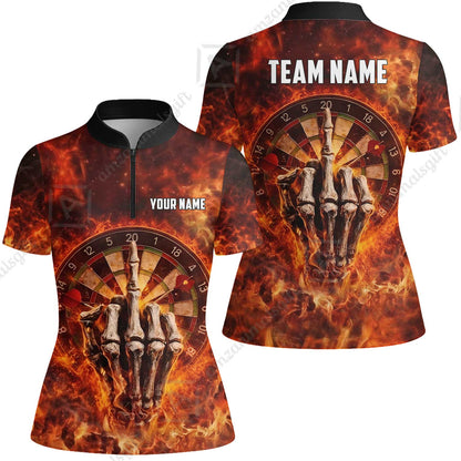 Custom Darts Team Jersey, Personalized Reaper Bullseye Dart Polo Shirt For Players With Name & Team Name