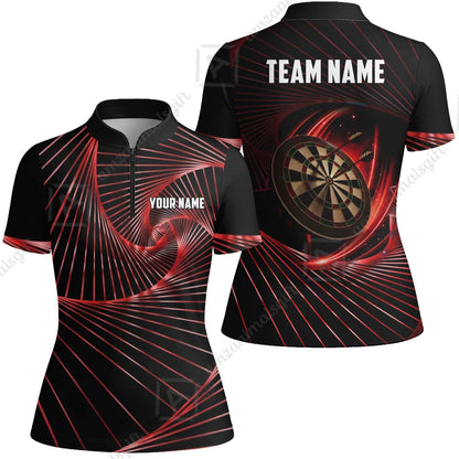 Custom Darts Team Jersey, Personalized Dark Flame Dart Polo Shirt For Players With Name & Team Name