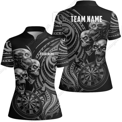 Custom Darts Team Jersey, Personalized Neon Skull Jersey Shirt For Players With Name & Team Name