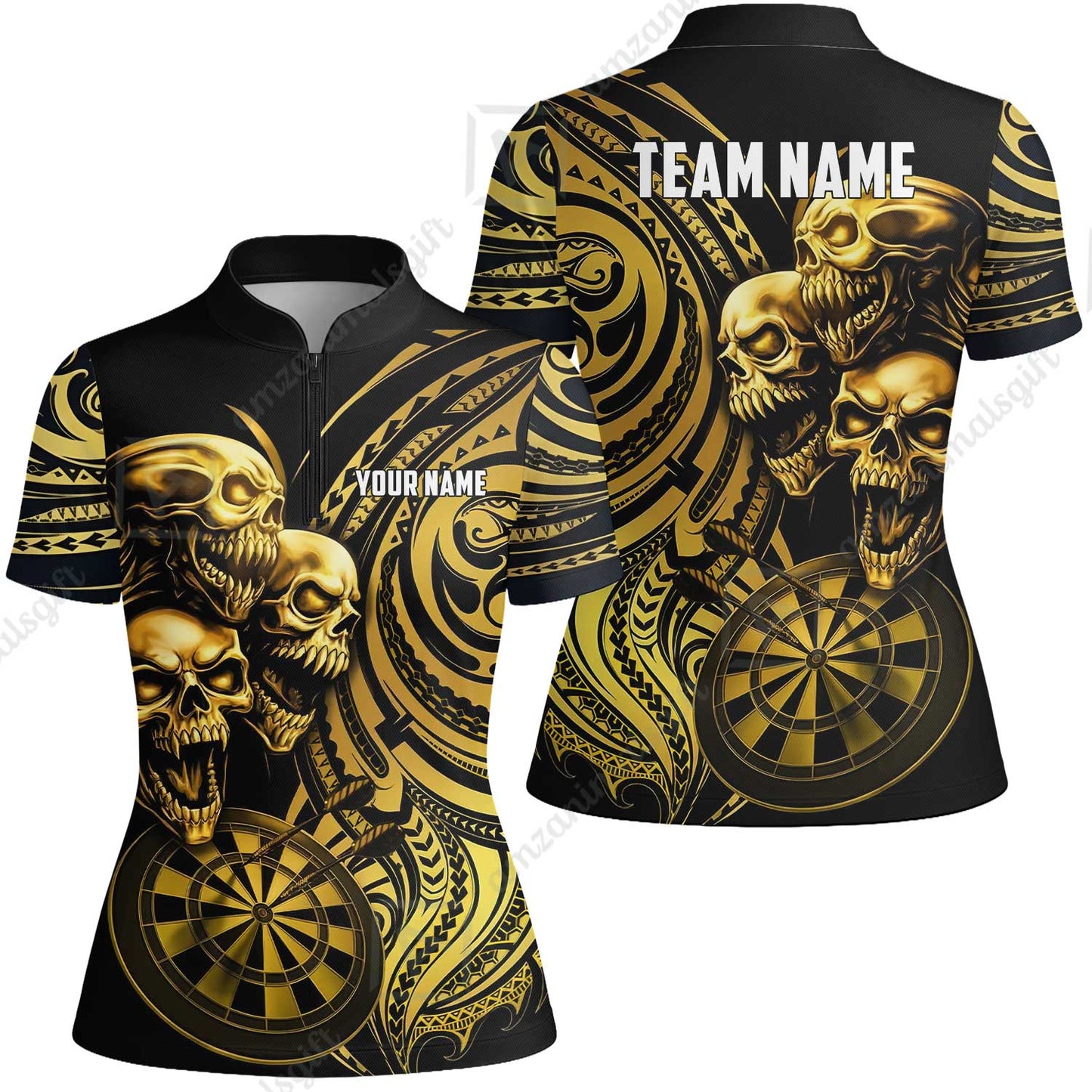 Custom Darts Team Jersey, Personalized Neon Skull Jersey Shirt For Players With Name & Team Name