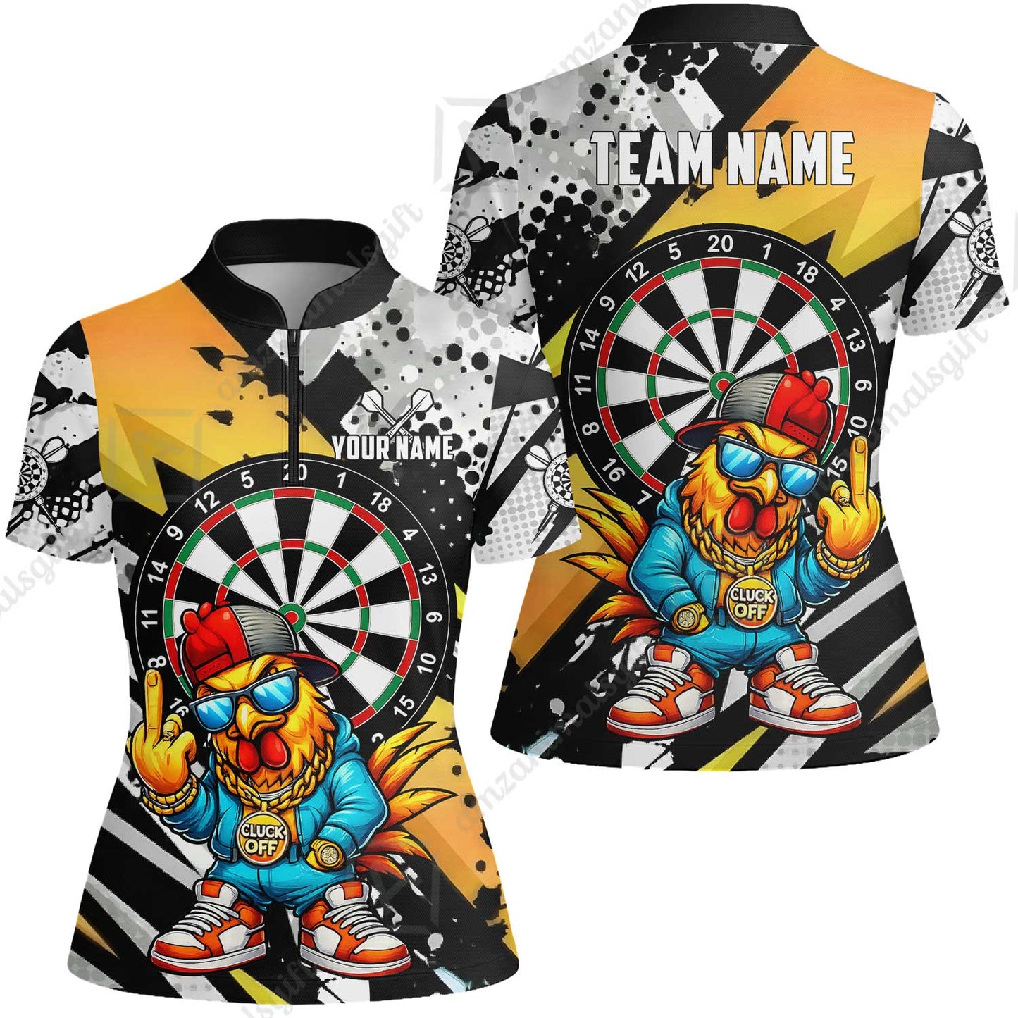 Custom Darts Team Jersey, Personalized Street Rebel Rooster Darts Polo Shirt For Players With Name & Team Name